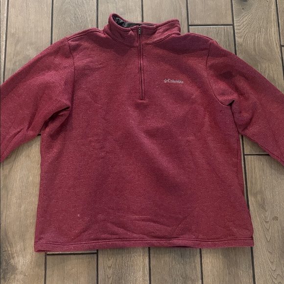 Columbia Men’s Heather Red 3/4 Zip-Up Sweater-XL - Picture 4 of 4